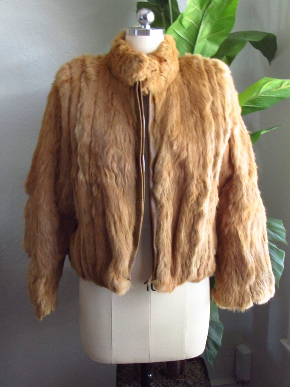 Camel Faux Fur Jacket | Vintage Glam Statement Coat